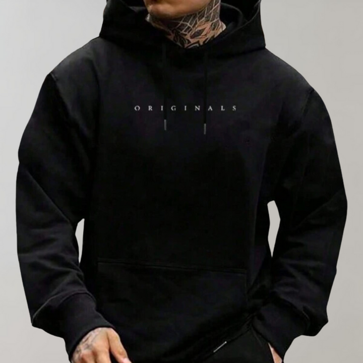 Lorenzo | Sweat à Capuche Noir Décontracté et Élégant