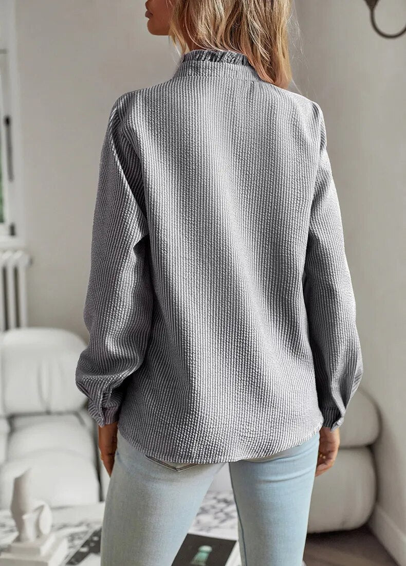 Agathe | Blouse à Volants avec Boutons