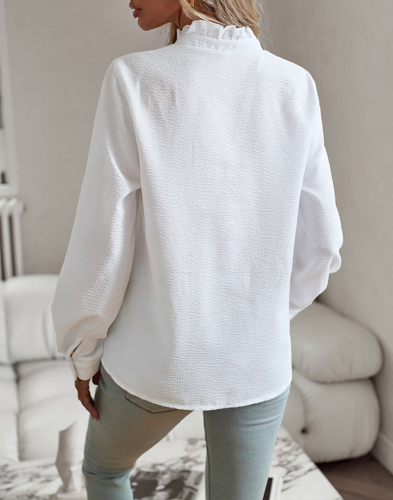 Agathe | Blouse à Volants avec Boutons