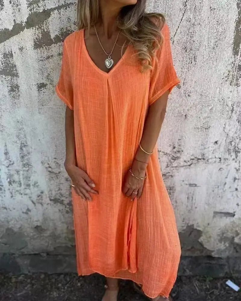 Manon | Robe d'Été Ample et Élégante à Col en V