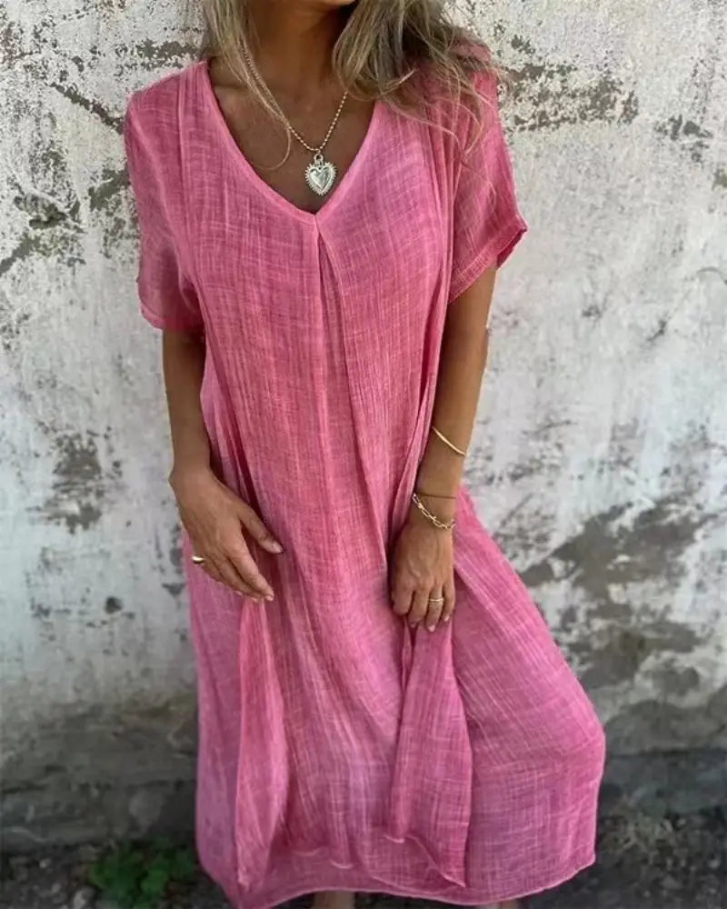 Manon | Robe d'Été Ample et Élégante à Col en V