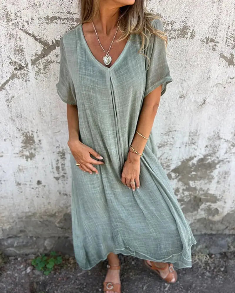 Manon | Robe d'Été Ample et Élégante à Col en V