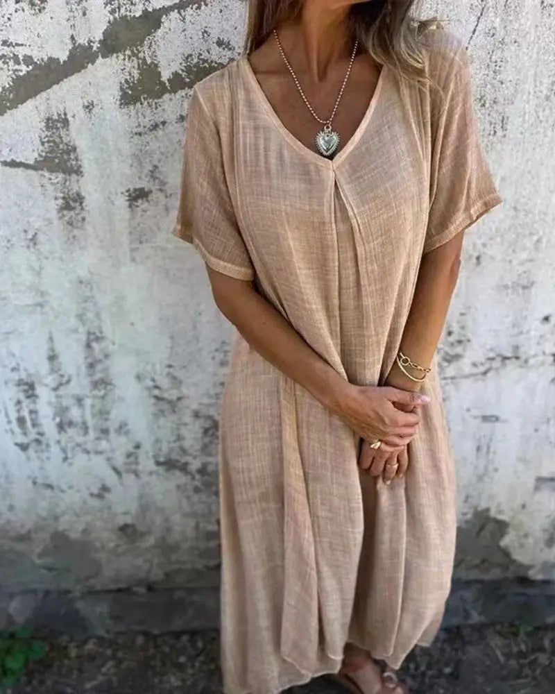 Manon | Robe d'Été Ample et Élégante à Col en V