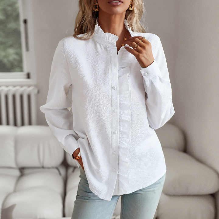 Agathe | Blouse à Volants avec Boutons